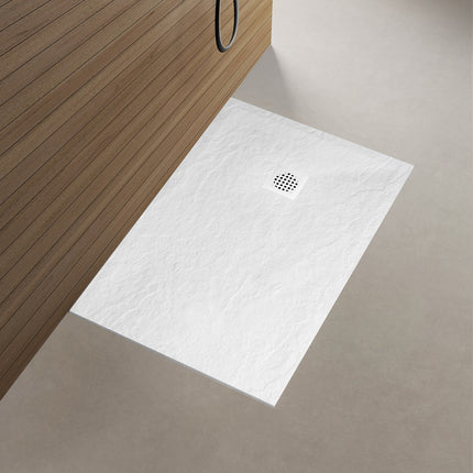 Wiesbaden Stonea douchebak 80 x 90 cm composiet mat wit - sfeerfoto | Schwertz & Co