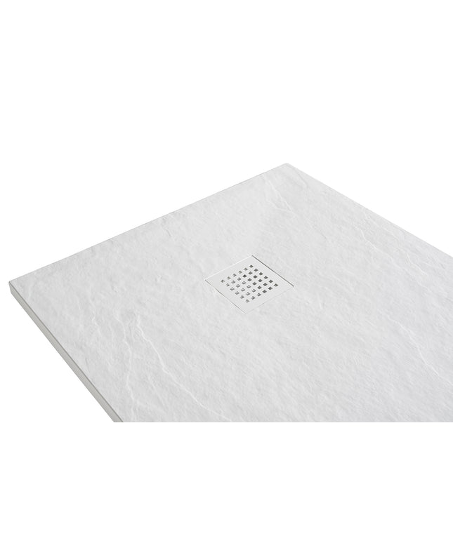 Wiesbaden Stonea douchebak 80 x 90 cm composiet mat wit - detailfoto antislip | Schwertz & Co