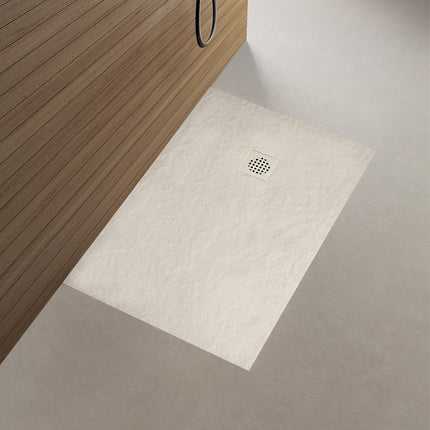 Wiesbaden Stonea douchebak composiet 90 x 160 cm beige - detailfoto antisliplaag | Schwertz & Co