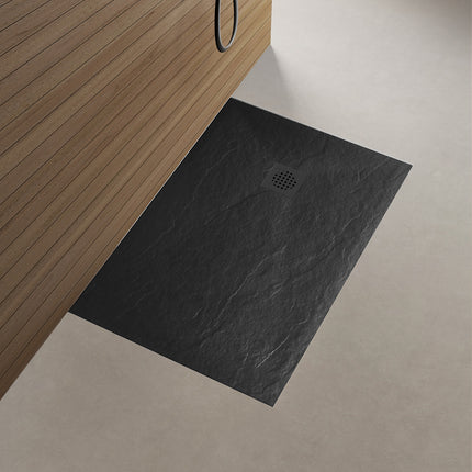 Wiesbaden Stonea douchebak 80 x 120 cm composiet mat zwart - detailfoto | Schwertz & Co