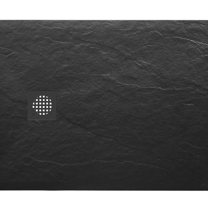 Wiesbaden Stonea douchebak antislip 80 x 140 cm composiet mat zwart | Schwertz & Co