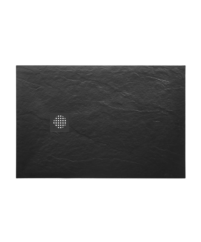 Wiesbaden Stonea douchebak antislip 80 x 140 cm composiet mat zwart | Schwertz & Co
