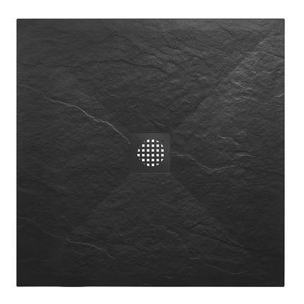 Wiesbaden Stonea douchebak 90 x 90 cm composiet mat zwart | Schwertz & Co