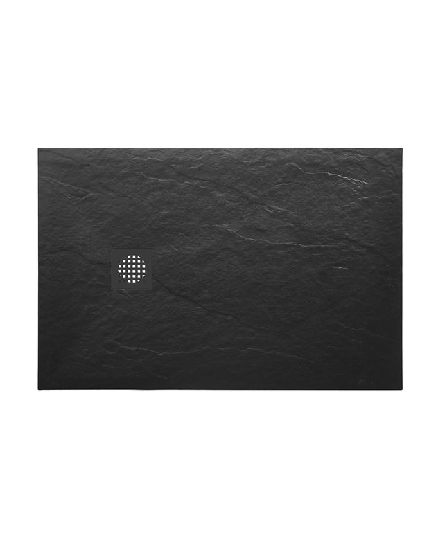 Wiesbaden Stonea douchebak antislip 90 x 120 cm composiet mat zwart | Schwertz & Co