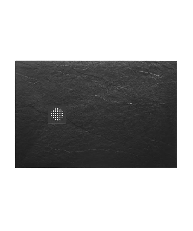 Wiesbaden Stonea douchebak composiet 90 x 160 cm mat zwart | Schwertz & Co