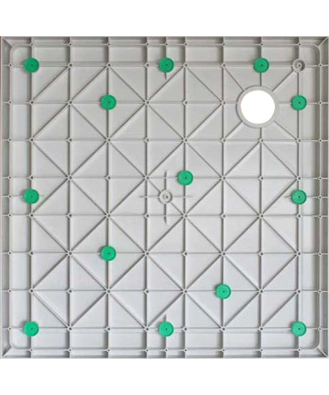 Xellanz luxe douchebak SMC vierkant 90 x 90 cm wit - detailfoto | Schwertz & Co