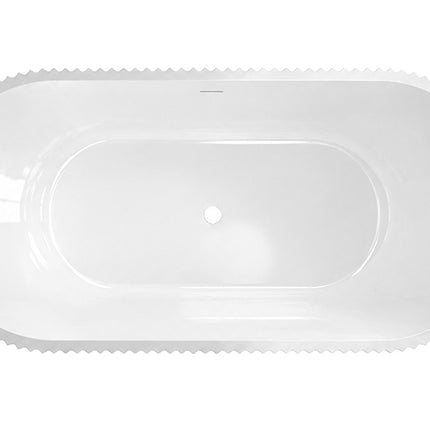 Wiesbaden Rivi vrijstaand ligbad 180 x 80 cm glans wit - detailfoto ribbelstructuur | Schwertz & Co