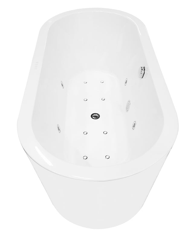 Wiesbaden Libero vrijstaand whirlpool ligbad 170 x 80 cm glans wit - detailfoto jets | Schwertz & Co