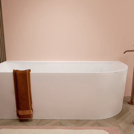 Wiesbaden Zenn hoekbad links 180 x 80 cm glans wit - detailfoto waste | Schwertz & Co