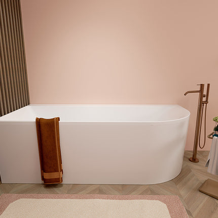 Wiesbaden Zenn hoekbad links 180 x 80 cm mat wit - detailfoto waste | Schwertz & Co