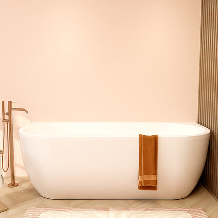 Wiesbaden Liora half vrijstaand ligbad 180 x 80 cm glans wit - detailfoto waste | Schwertz & Co