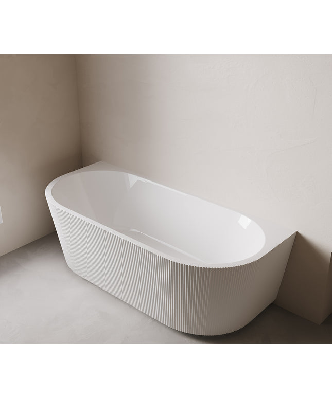 Wiesbaden Rivi half vrijstaand ligbad 170 x 80 cm glans wit - detailfoto waste | Schwertz & Co