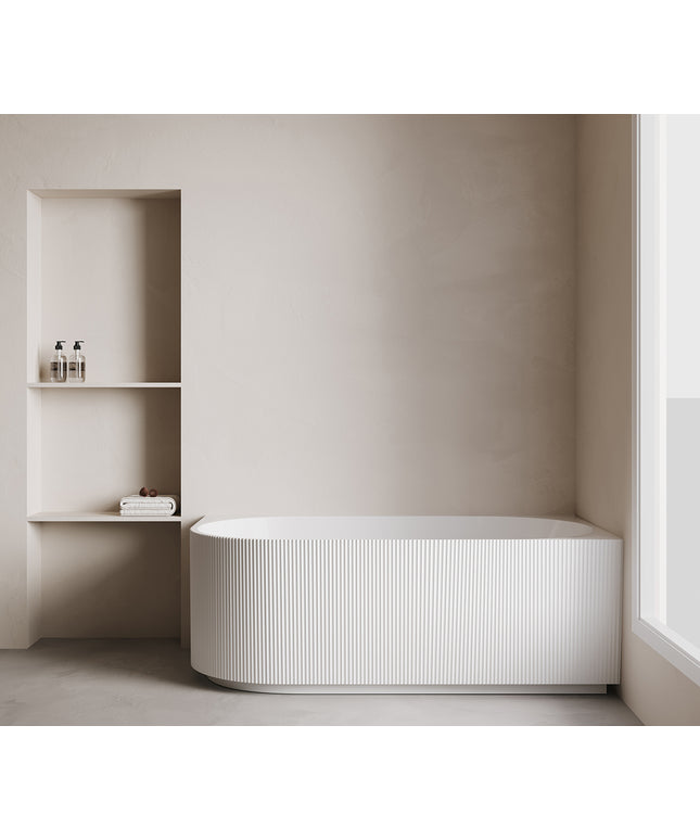 Wiesbaden Rivi hoekbad rechts 170 x 80 cm glans wit - detailfoto waste | Schwertz & Co
