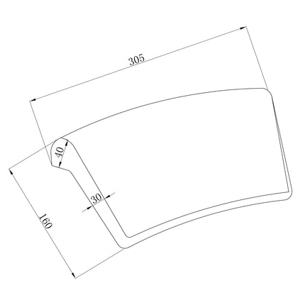 Wiesbaden Relax hoofdkussen voor ligbaden zwart - technische tekening | Schwertz & Co