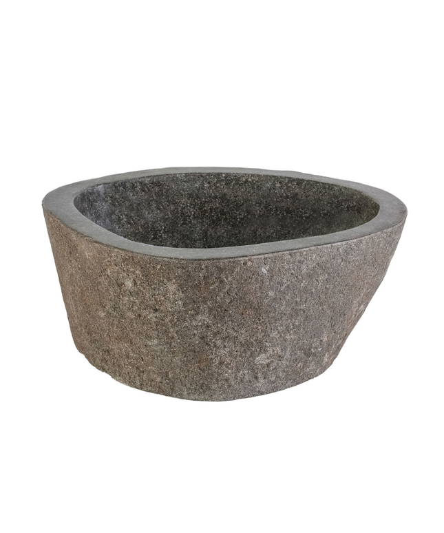 Waskom van Natuurlijke Riviersteen – Grijs – 30-35x15x3 cm
