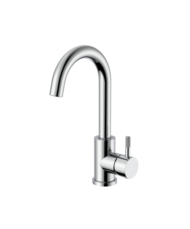 STRIA wastafelkraan – gebogen draaibare uitloop – chroom