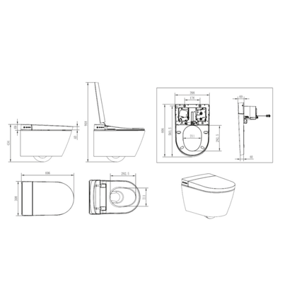 Creavit WQ Smart Toilet – douche-wc met afstandsbediening – wit – inclusief wc-zitting