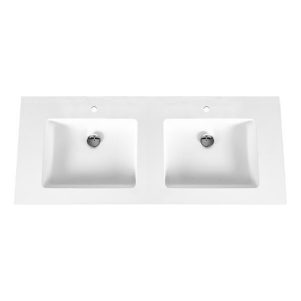 ALONI Solid Surface Dubbele Wastafel – 160 cm – Wit