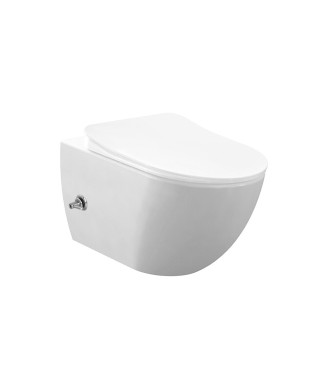 Creavit Rimoff hangtoilet / ophang WC met bidet – mat wit – warm/koud water