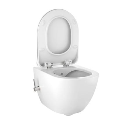 Creavit Rimoff hangtoilet / ophang WC met bidet – mat wit – warm/koud water