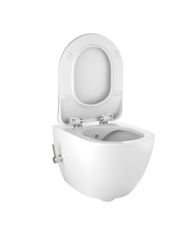 Creavit Rimoff hangtoilet / ophang WC met bidet – mat wit – warm/koud water