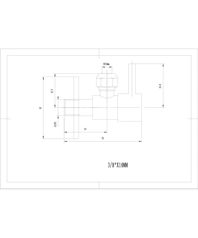 Xellanz Minimal hoekstopkraan 3/8 inch mat zwart - technische tekening | Schwertz & Co
