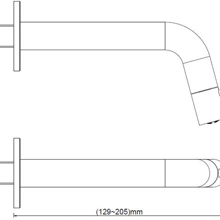 Wiesbaden Caral Sophia fonteinkraan gunmetal - technische tekening | Schwertz & Co