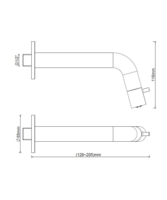 Wiesbaden Caral Sophia fonteinkraan gunmetal - technische tekening | Schwertz & Co