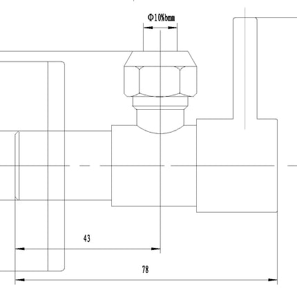 Xellanz Minimal hoekstopkraan gunmetal PVD - technische tekening | Schwertz & Co