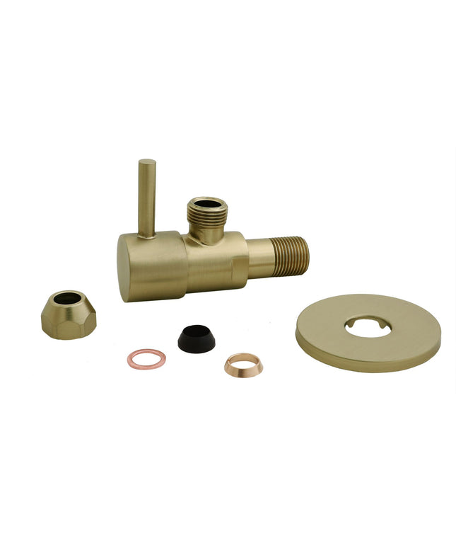Xellanz Minimal hoekstopkraan 3/8 inch geborsteld messing PVD | Schwertz & Co