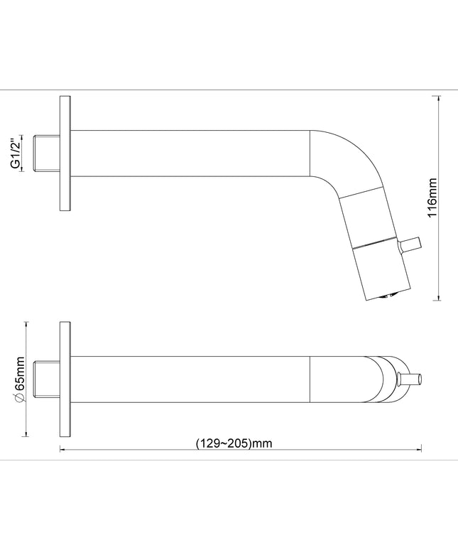 Wiesbaden Caral Sophia fonteinkraan geborsteld staal - technische tekening | Schwertz & Co