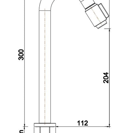 Wiesbaden Caral Victoria fonteinkraan XL gunmetal - technische tekening | Schwertz & Co