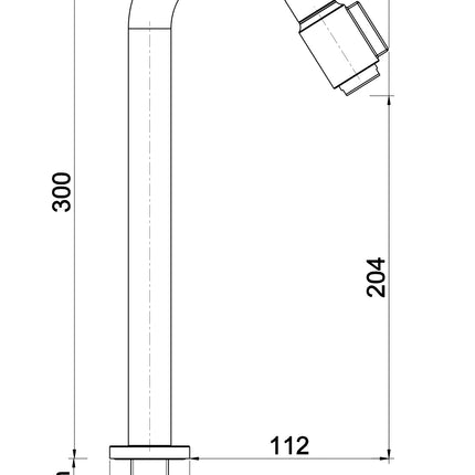 Wiesbaden Caral Victoria fonteinkraan XL geborsteld brons koper - technische tekening | Schwertz & Co