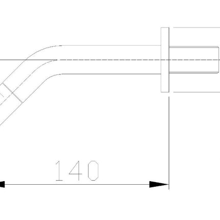 Xellanz Metro fonteinkraan met muurbevestiging chroom - technische tekening | Schwertz & Co