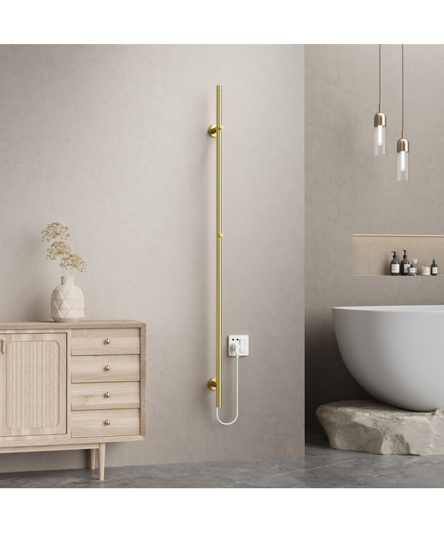 BELRAD Badkamer radiator staafmodel elektrisch 1500x63x127 mm - Enkel - Geborsteld goud - 60W