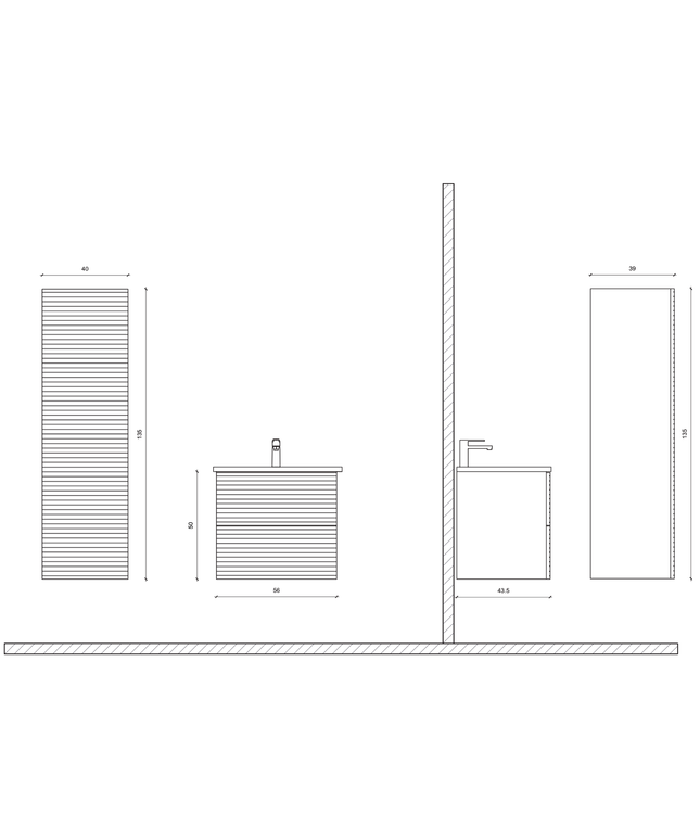 ALONI ELITE wastafelonderkast – 60 cm – Licht hout eiken – Softclose
