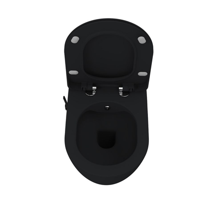 Creavit Rimoff hangtoilet / ophang WC met bidet – mat zwart – warm/koud water