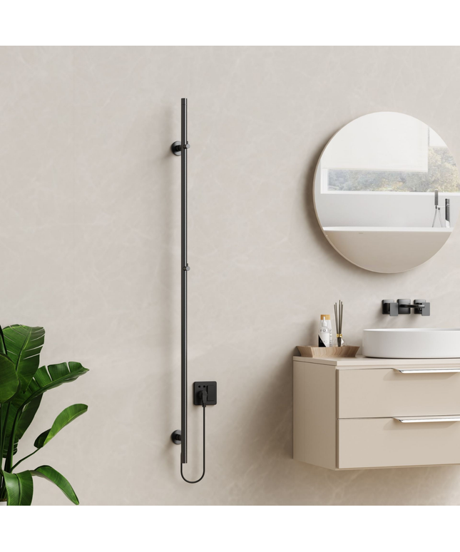 BELRAD Badkamer radiator staafmodel elektrisch 1500x63x127 mm - Enkel - Gunmetal - 60W