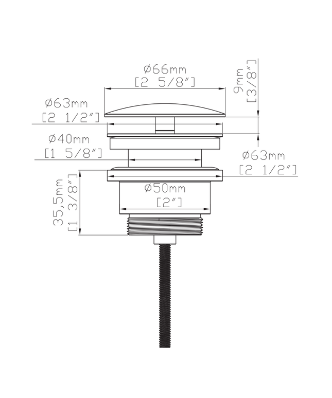 Uniforma drain plug - Always open - Gunmetal (PVD)