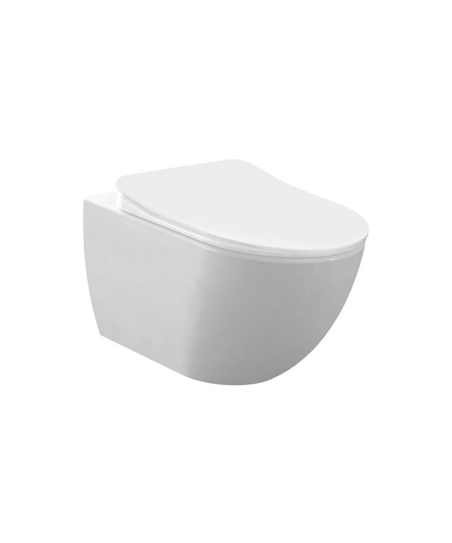 Creavit Rimoff hangtoilet / ophang WC met RVS sproeier (bidet) – mat wit – enkel koud water