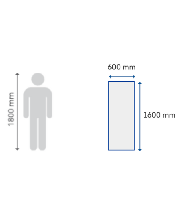 Belrad Bathroom Radiator 1800x500mm - Chrome - Middle connection - 575W