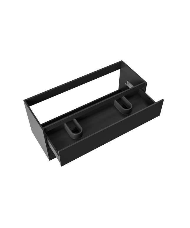 ALONI HAYAT wastafelonderkast – 119,5x50x45 cm – Mat zwart – Greeploos & softclose