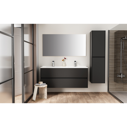 ALONI HAYAT wastafelonderkast – 119,5x50x45 cm – Mat zwart – Greeploos & softclose