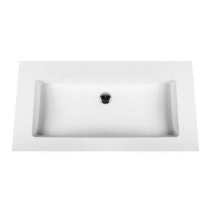 ALONI Solid Surface Wastafel – Zonder Kraangat – 80 cm – Wit