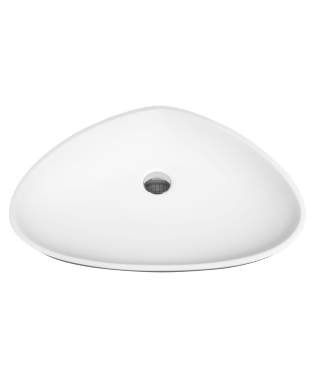 ALONI Corona Solid Surface Wastafel – 63x42x14 cm – Wit