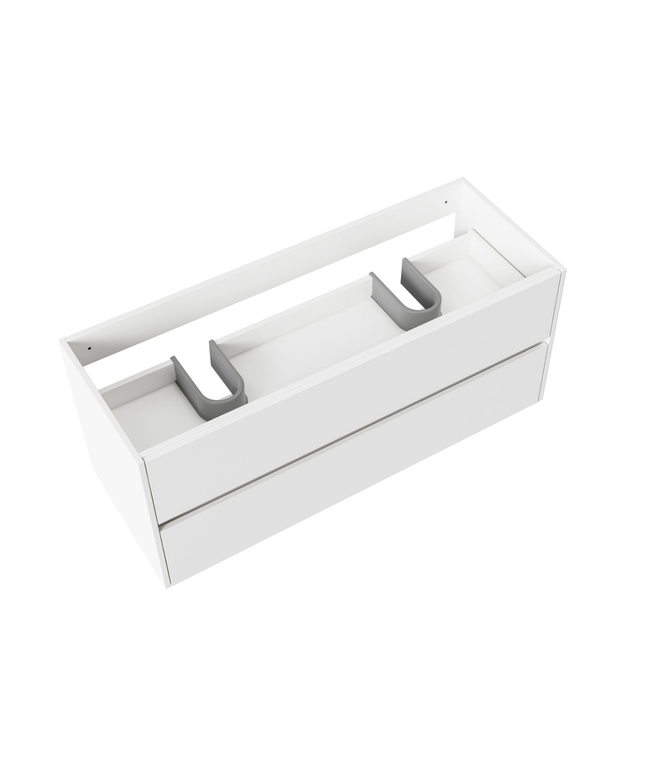 ALONI HAYAT wastafelonderkast – 119,5x50x45 cm – Glanzend wit – Greeploos & softclose