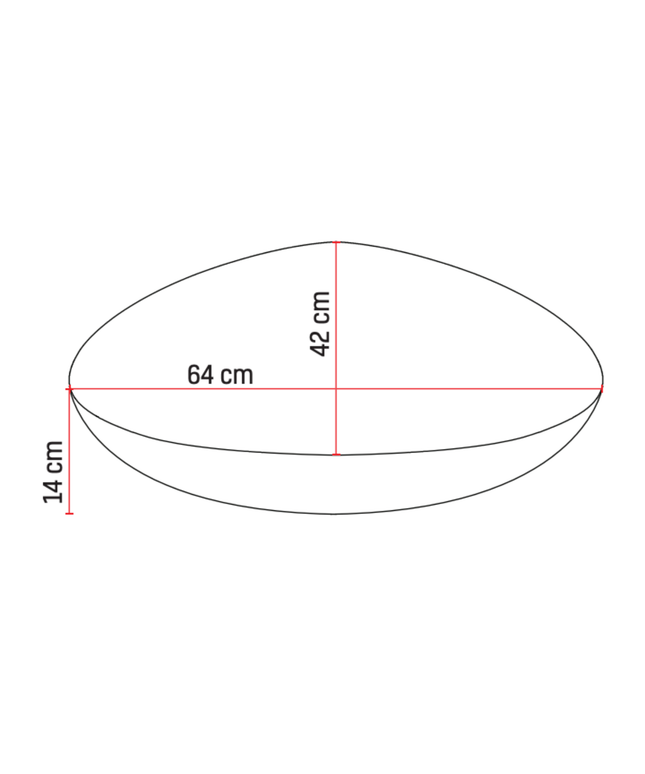ALONI Corona Solid Surface Wastafel – 63x42x14 cm – Wit