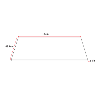 ALONI Solid Surface Wastafelblad – 100 cm – Wit