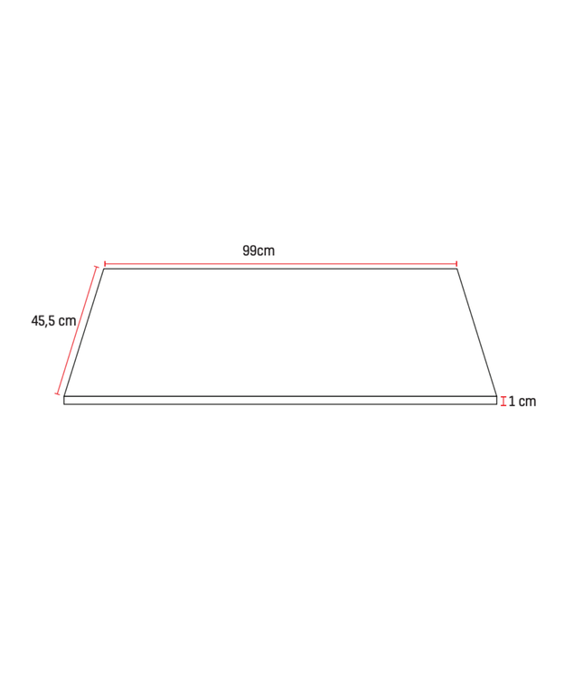 ALONI Solid Surface Wastafelblad – 100 cm – Wit