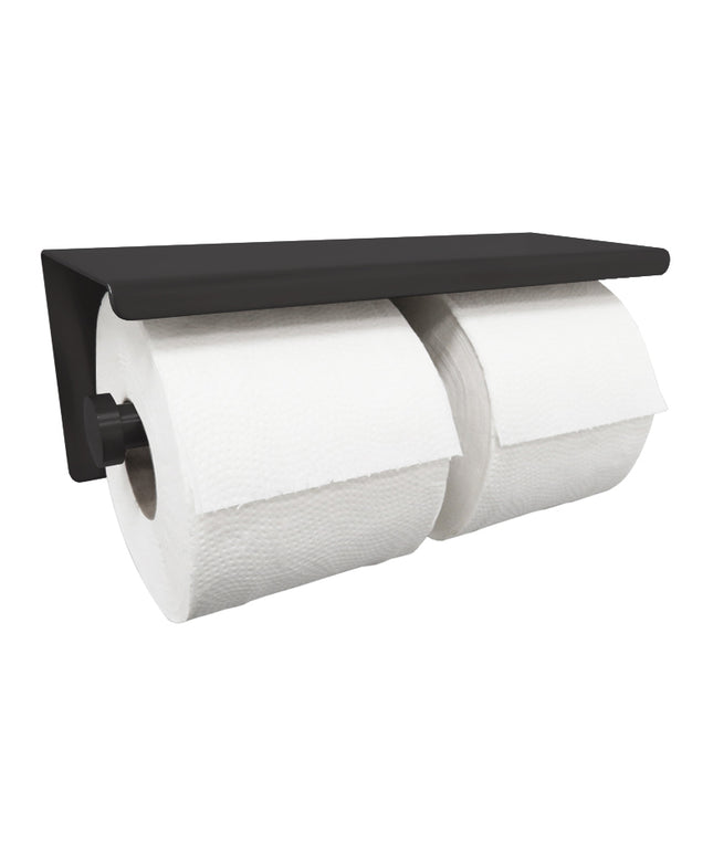 Wiesbaden Brush dérouleur papier WC double noir mat | Schwertz & Co